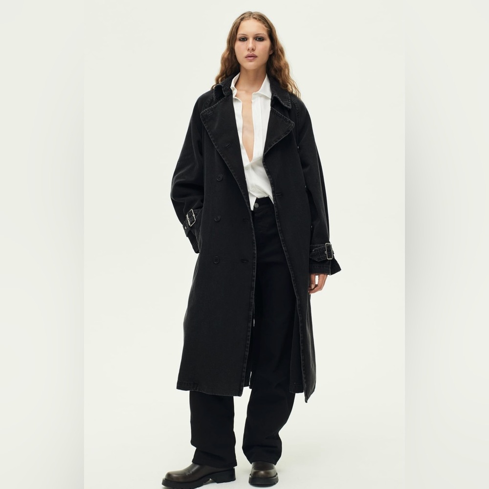 Zara Charcoal Trench Coat